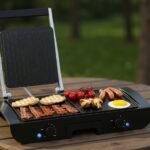 Planche a Grille et Panineuse inox 2 en 1 - 1500W 38x20 CM Multismart MS-GL1111 - Copy 2