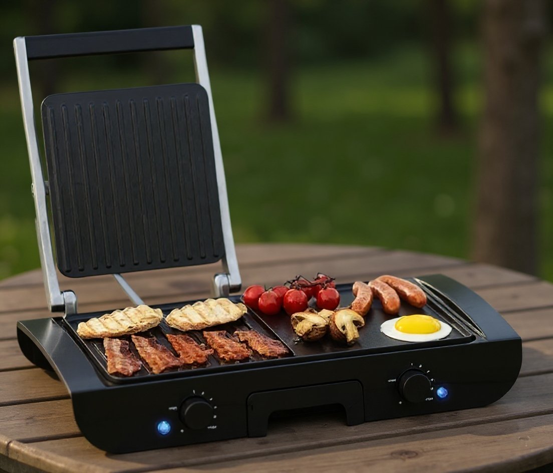 Planche a Grille et Panineuse inox 2 en 1 - 1500W 38x20 CM Multismart MS-GL1111 - La Casa d'Algérie Planche a Grille et Panineuse inox 2 en 1 - 1500W 38x20 CM Multismart MS-GL1111 – Image 1