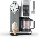 Machine a Glace et Sorbetière, 13 modes, Machine a glaces l’italienne Intégré, Avec 2 pots, Pièces Amovibles Lavables au Lave-Vaisselle, Gris platine NINJA CREAMi Scoop et Swirl Original NC701EU