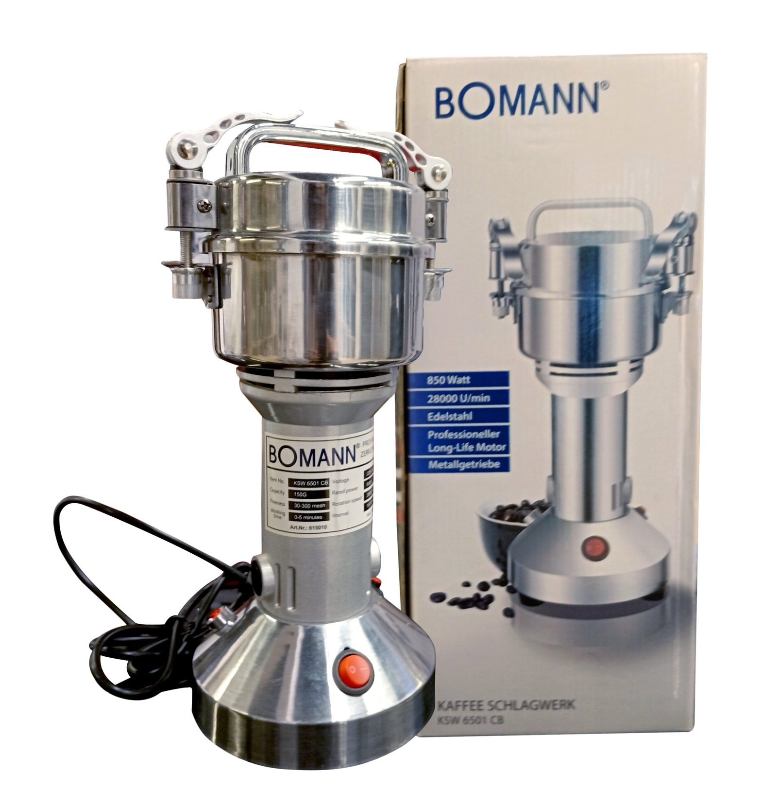 Moulin Professionnel à café et épices 850 W 150 G Bomann Original KSW 6501 CB - La Casa d'Algérie Moulin Professionnel à café et épices 850 W 150 G Bomann Original KSW 6501 CB – Image 1