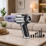 Mini Aspirateur Souffleur Sans Fil rechargable 80W avec 7 Accessoires Robuste AM80