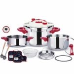 Cocotte inox 14 pcs 5+7L avec Minuteur en inox 18/10 Tirex