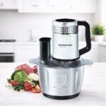Hachoir Digital en inox avec Rape Multifonction Bol 03L 04 Lames + Disque de Rappe 200W Brendmann BR-CH-003