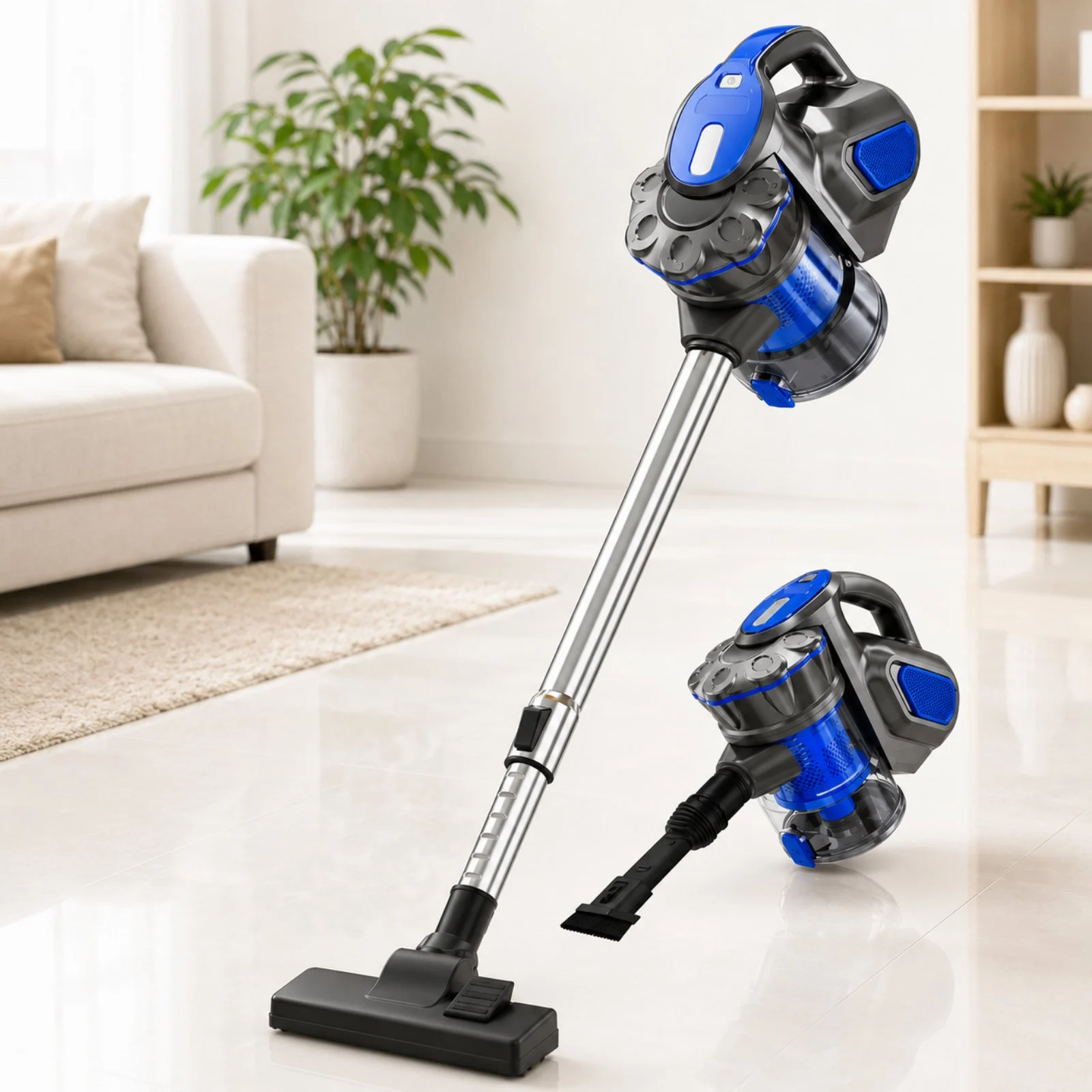 Aspirateur balai 2 en1 - 600 W Cobra AS-B29 Bleu - La Casa d'Algérie Aspirateur balai 2 en1 - 600 W Cobra AS-B29 Bleu – Image 1
