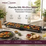 Plaque Grill Plancha 2000W Revêtement Antiadhésif Et Thermostat 5Niveaux Proficook PC-TYG1120