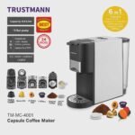Machine à Café inox Multi Capsules 6 en1 – 1450W 19 Bar TRUSTMANN TM-MC-4001